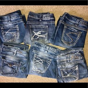 6 pairs of Silver brand designer jeans size 16
